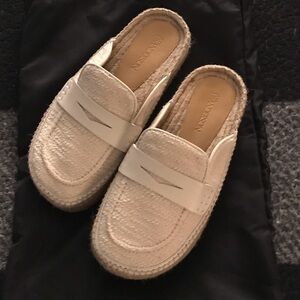 JW ANDERSON Cream Espadrille Loafer Mules